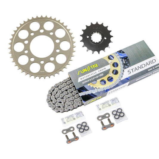 Sprocket & Chain Kit Silver 530 Front 17T Rear 43T VF1000F Interceptor 84 / VF1000R 84-86 3-piece set SUNSTAR Chain