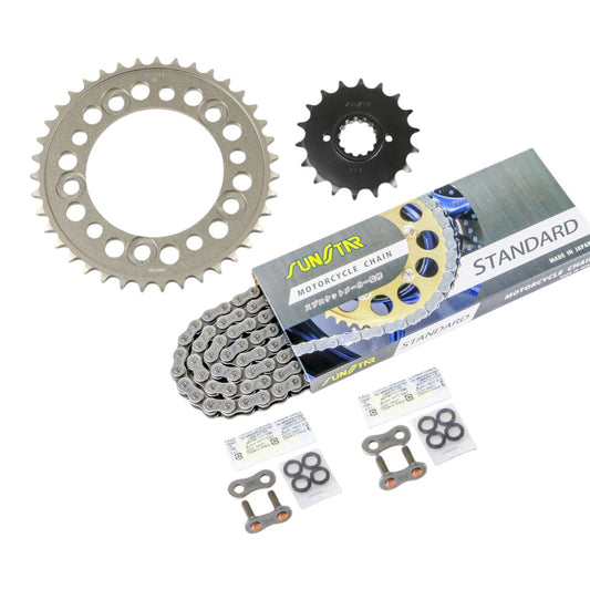 Sprocket & Chain Kit Silver 530 Front 18T Rear 39T CB1100 10-13 3-Piece Set SUNSTAR Chain