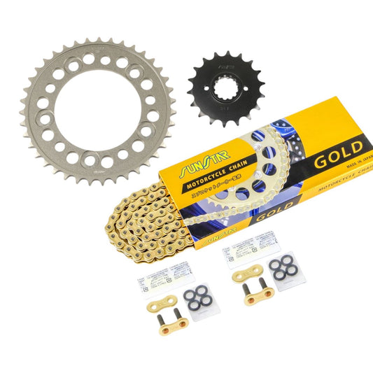 Sprocket & Chain Kit Gold 530 Front 18T Rear 39T CB1100 10-13 3-Piece Set SUNSTAR Chain