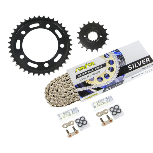 Sprocket & Chain Kit Silver 530 Front 18T Rear 39T CB1100 10-13 3-Piece Set SUNSTAR Chain