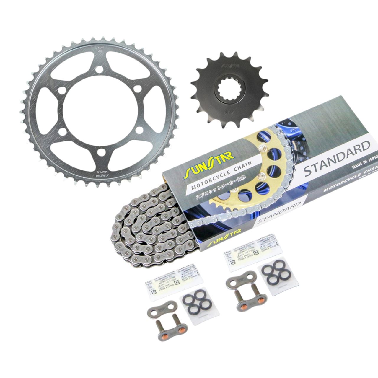 スプロケット&チェーンキット シルバー 530 フロント16T リア46T FZ6-N/S/SS 04-06年 3点セット SUNSTARチェーン