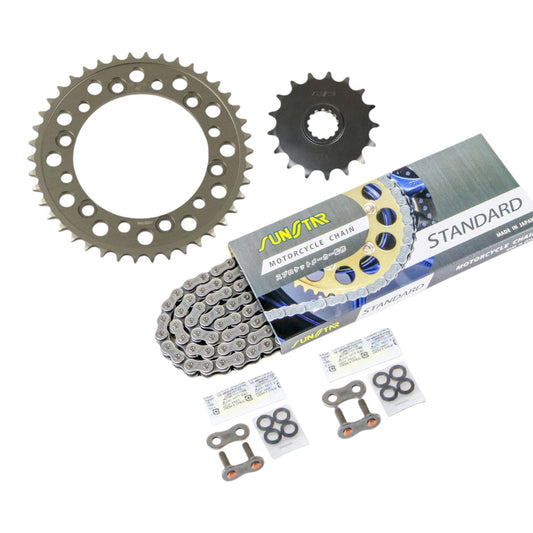 Sprocket & Chain Kit Silver 530 Front 17T Rear 42T FZR750 87-92 3-piece set SUNSTAR Chain