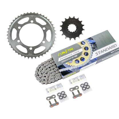 Sprocket & Chain Kit Silver 530 Front 16T Rear 44T for FZS1000/S/Fazer 01-05 / FZ1 01-05, 3-Piece Set, SUNSTAR Chain