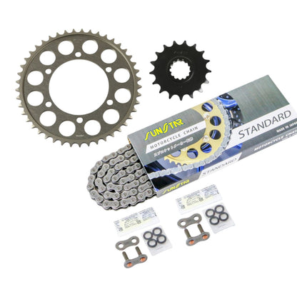 Sprocket & Chain Kit Silver 530 Front 17T Rear 45T YZF-R1 06-08 3-piece set SUNSTAR chain