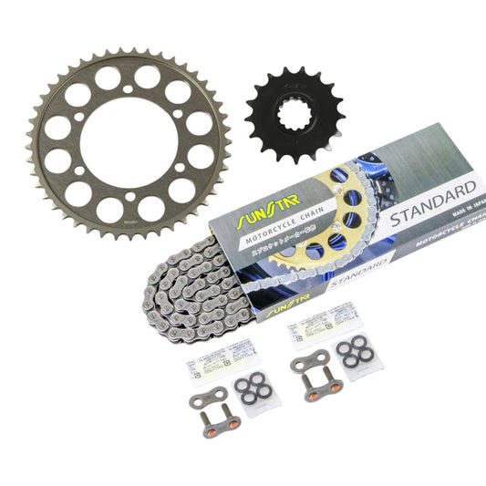 Sprocket & Chain Kit Silver 530 Front 17T Rear 45T YZF-R1 06-08 3-piece set SUNSTAR chain