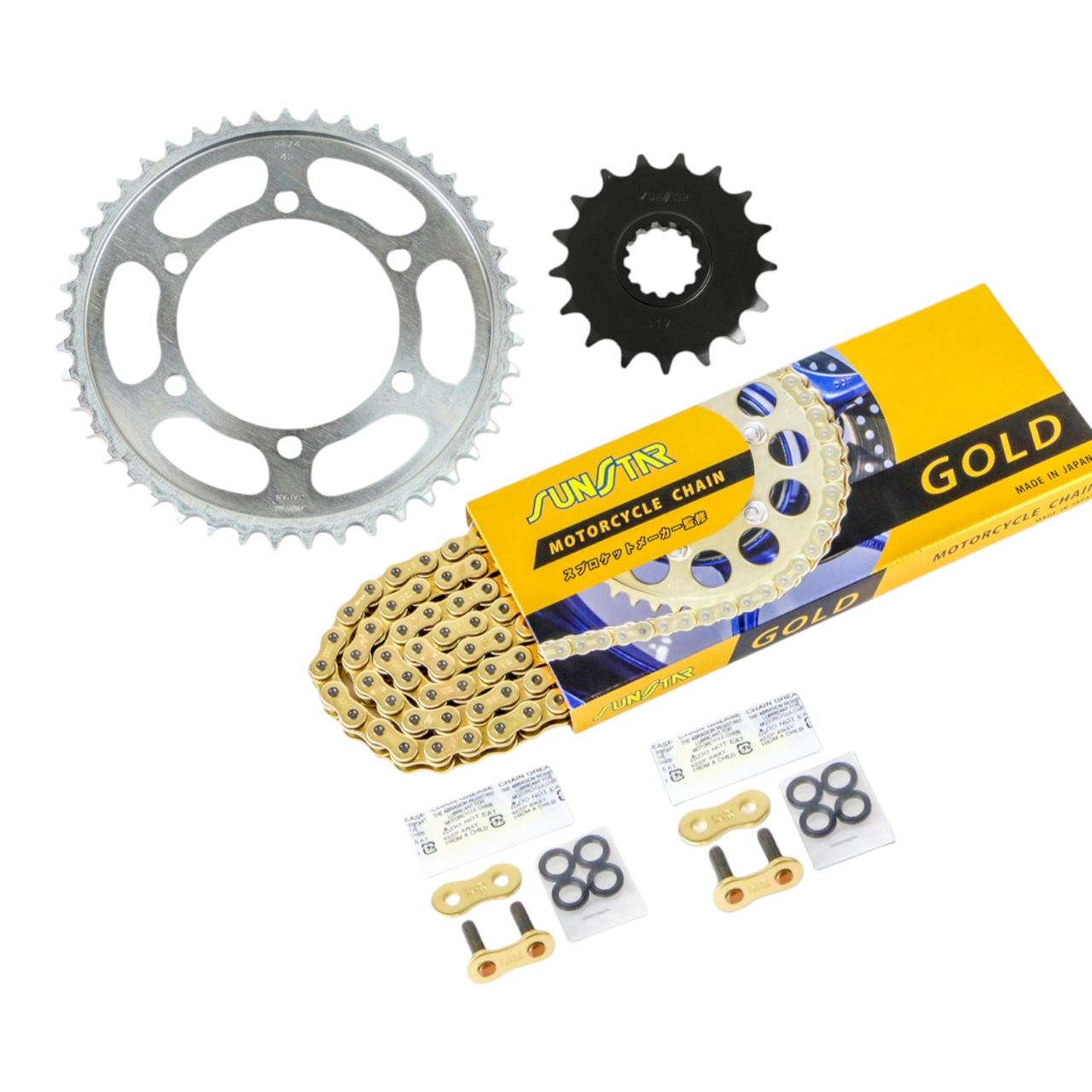 スプロケット&チェーンキット ゴールド 530 フロント17T リア45T YZF-R1 06-08年 3点セット SUNSTARチェーン スプロケ