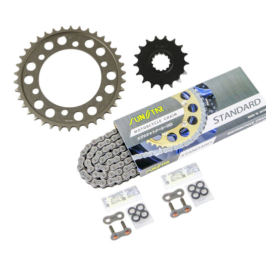 Sprocket & Chain Kit Silver 530 Front 17T Rear 38T XJR1300 03-17 3-piece set SUNSTAR Chain