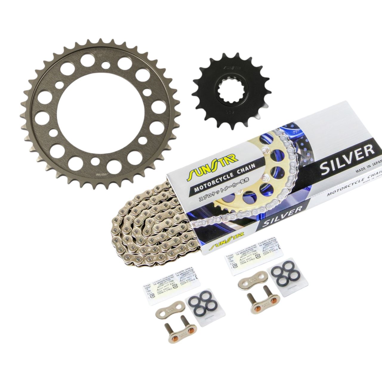 Sprocket & Chain Kit Silver 530 Front 17T Rear 39T MT-01/S 05-09 3-piece Set SUNSTAR Chain