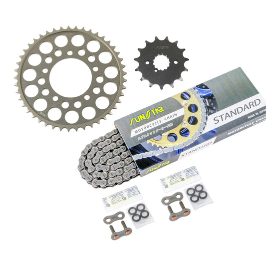 Sprocket & Chain Kit Silver 530 Front 15T Rear 45T GSX-R750 '88 3-piece Set SUNSTAR Chain