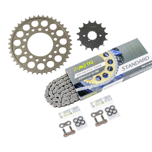 Sprocket & Chain Kit Silver 530 Front 15T Rear 42T GSX-R750 (RK not compatible) 89 Model 3-Piece Set SUNSTAR Chain