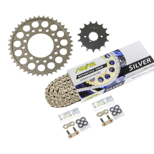 Sprocket & Chain Kit Silver 530 Front 15T Rear 42T GSX-R750 (RK not compatible) 89 Model 3-Piece Set SUNSTAR Chain