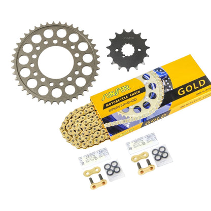 スプロケット&チェーンキット ゴールド 530 フロント15T リア42T GSX-R750(RKは不可) 89年 3点セット SUNSTARチェーン スプロケ