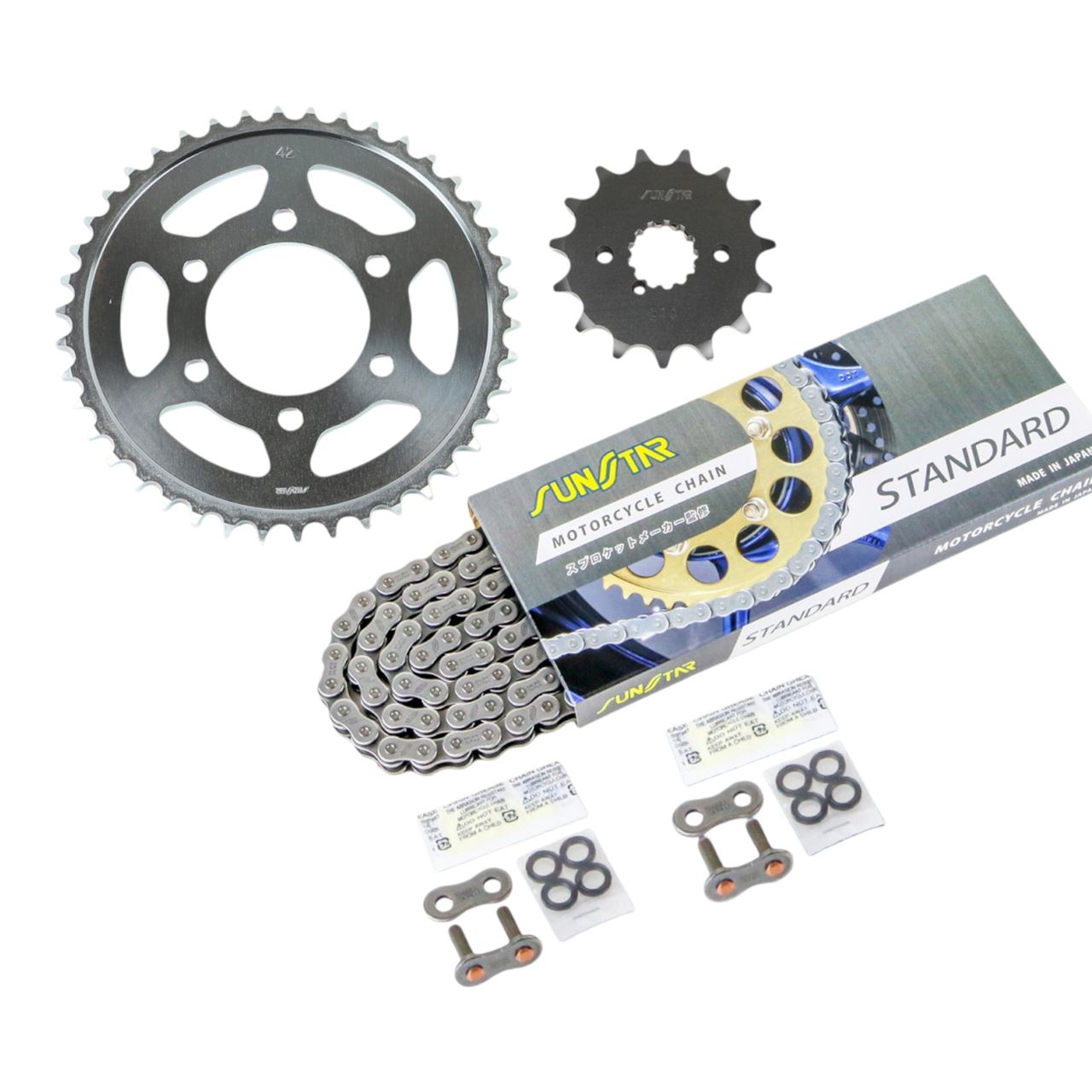 スプロケット&チェーンキット シルバー 530 フロント15T リア42T GSX750 イナズマ 98-03年 3点セット SUNSTARチェーン スプロケ