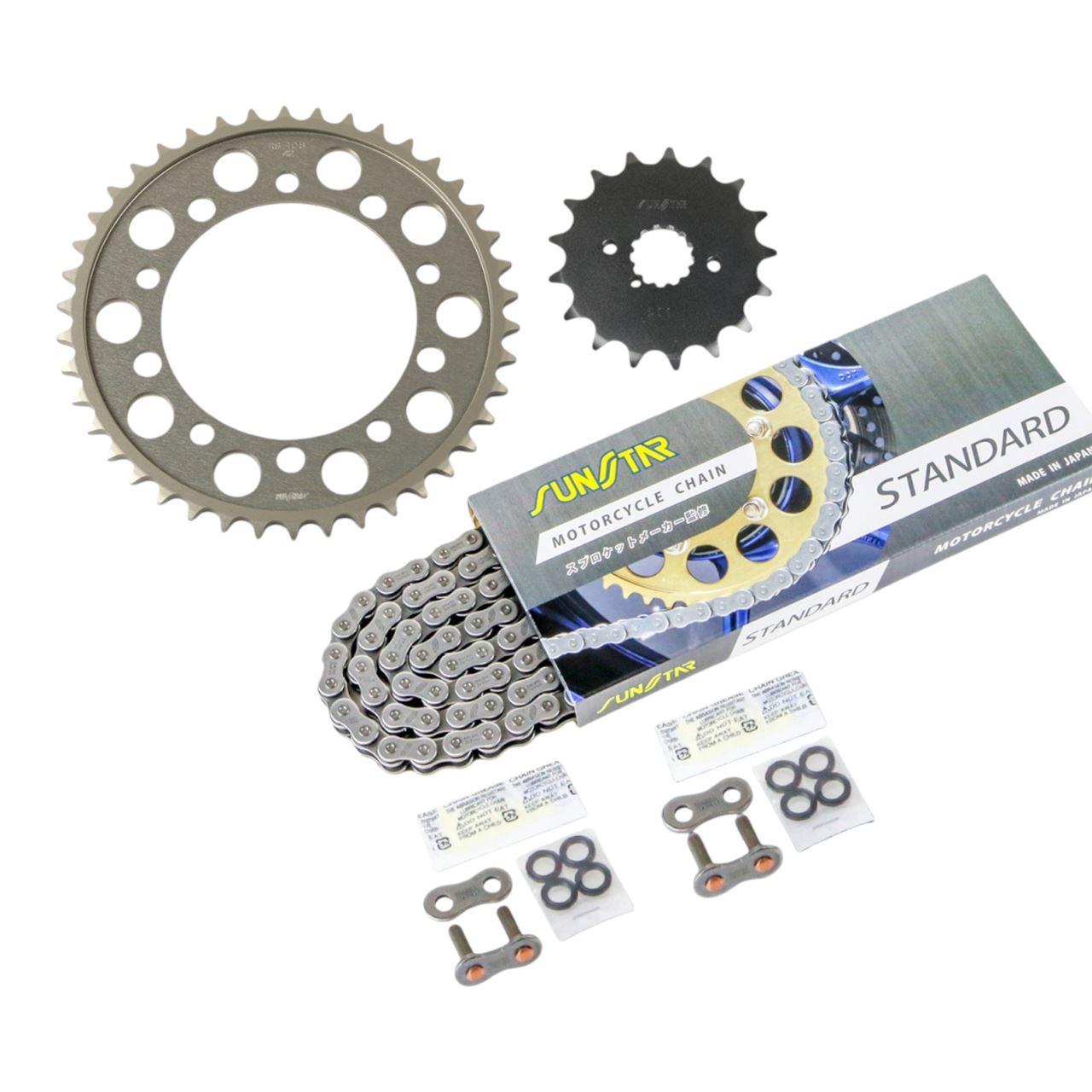 Sprocket & Chain Kit - Silver, 530, Front 17T, Rear 42T, GSX-R1000 (2001-2006), 3-piece Set, SUNSTAR Chain