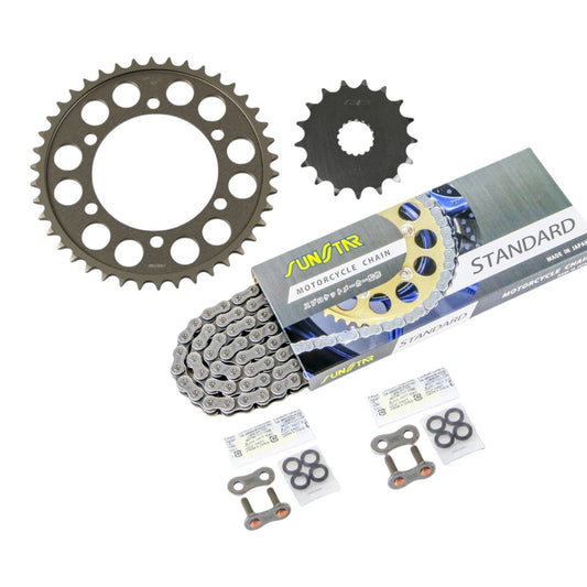 Sprocket & Chain Kit Silver 530 Front 17T Rear 42T GSX-R1000 09-16 3-piece set SUNSTAR Chain