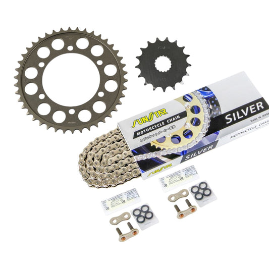 Sprocket & Chain Kit Silver 530 Front 17T Rear 42T GSX-R1000 09-16 3-piece set with SUNSTAR chain