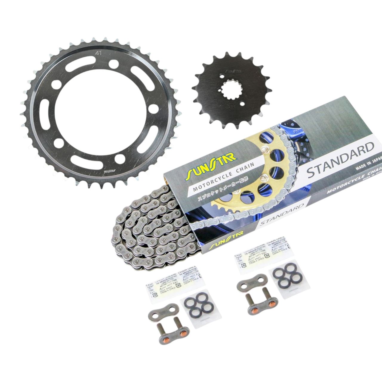 スプロケット&チェーンキット シルバー 530 フロント18T リア41T GSX1400 01-08年 3点セット SUNSTARチェーン スプロケ