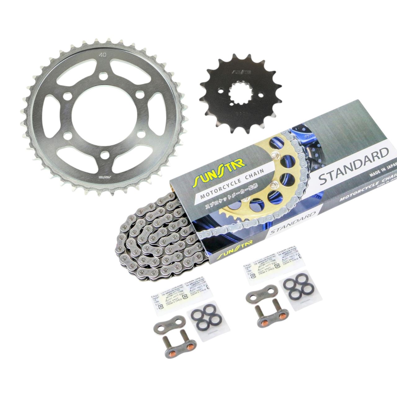 スプロケット&チェーンキット シルバー 530 フロント16T リア40T Z400FX 81-83年/Z400GP 82-83年 3点セット SUNSTARチェーン スプロケ