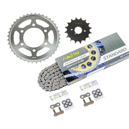 Sprocket & Chain Kit Silver 530 Front 16T Rear 40T Z400FX 81-83 / Z400GP 82-83 3-piece set SUNSTAR Chain