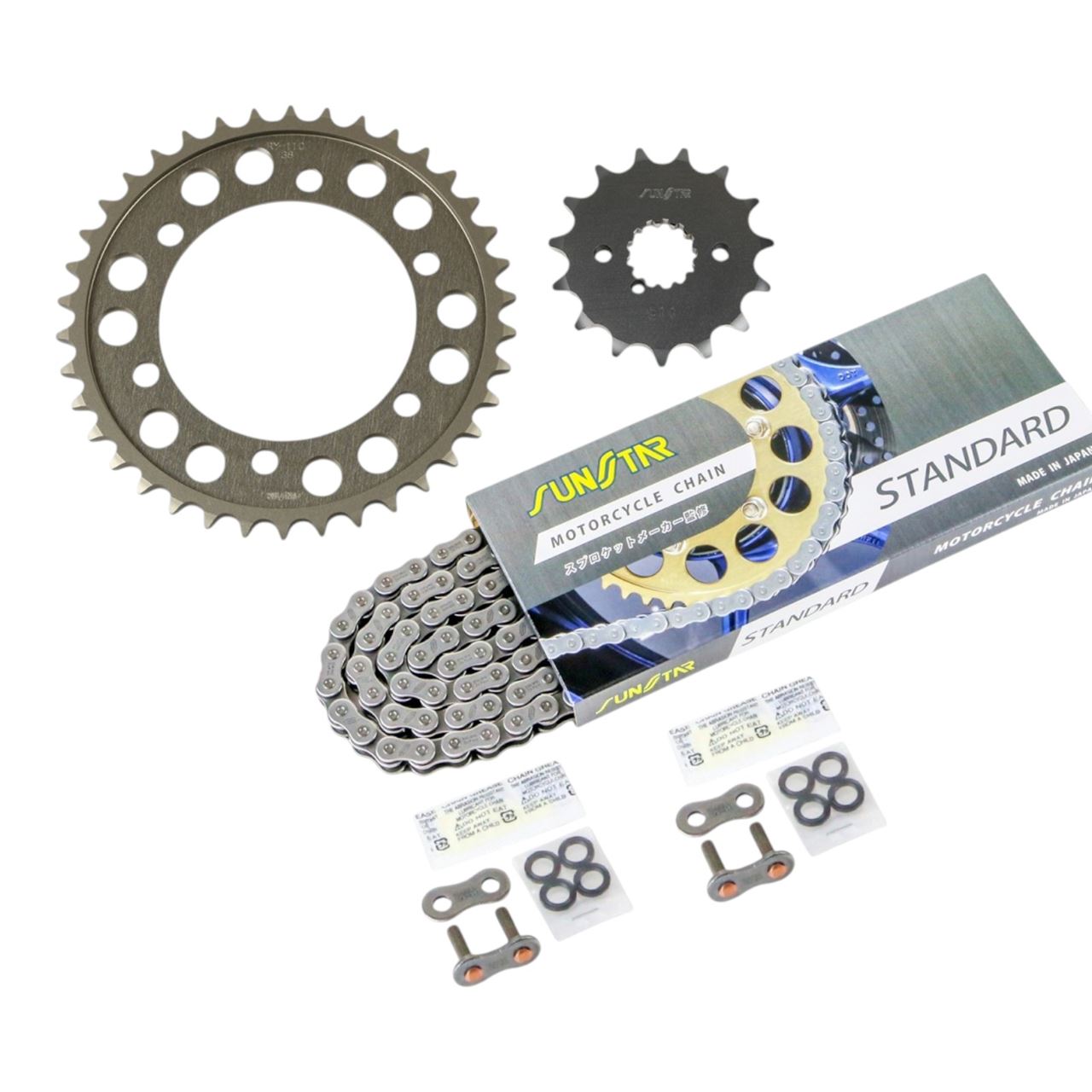 スプロケット&チェーンキット シルバー 530 フロント15T リア38T GPZ600R 85-86年 3点セット SUNSTARチェーン スプロケ