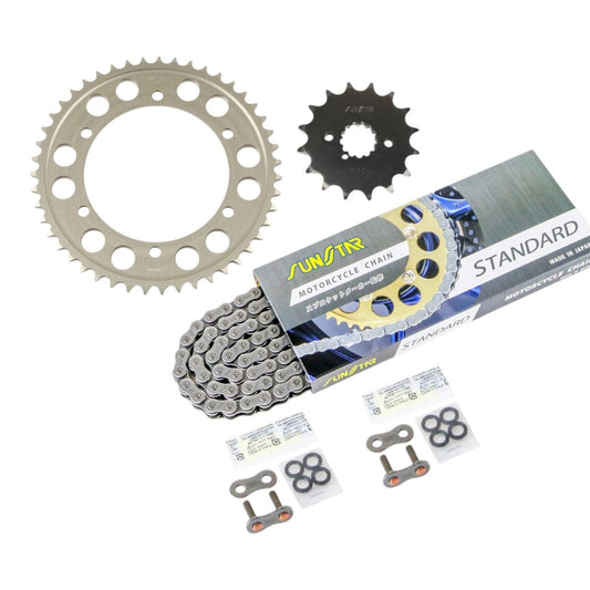 Sprocket & Chain Kit Silver 530 Front 16T Rear 47T GPX750R 87-88 3-piece Set SUNSTAR Chain