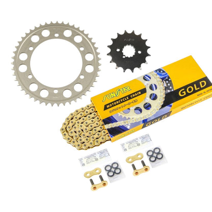 Sprocket & Chain Kit Gold 530 Front 16T Rear 47T GPX750R 87-88 3-Piece Set SUNSTAR Chain