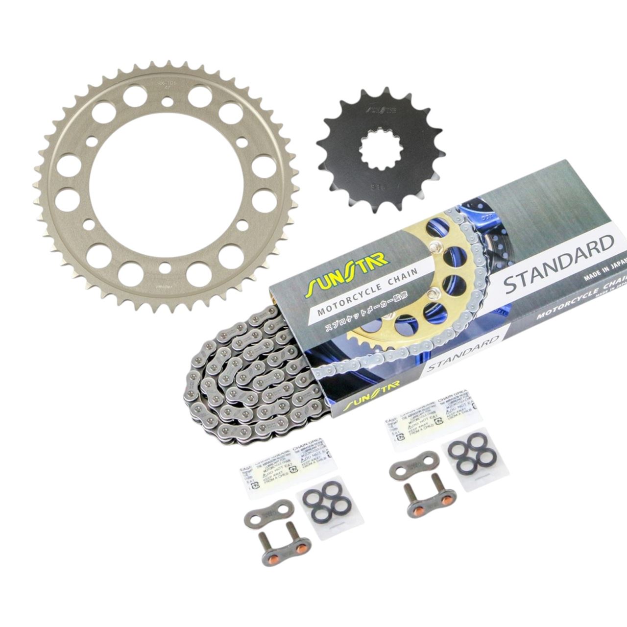 スプロケット&チェーンキット シルバー 530 フロント16T リア47T GPZ750R 84-86年 3点セット SUNSTARチェーン スプロケ