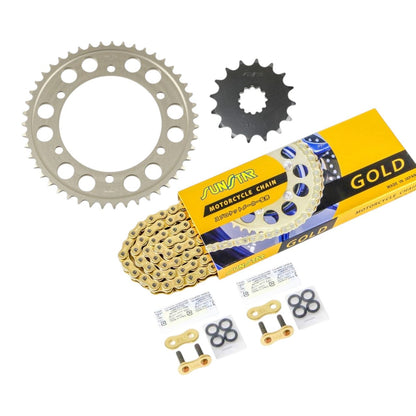 Sprocket & Chain Kit, Gold, 530, Front 16T, Rear 47T, GPZ750R 84-86, 3-piece set, SUNSTAR Chain