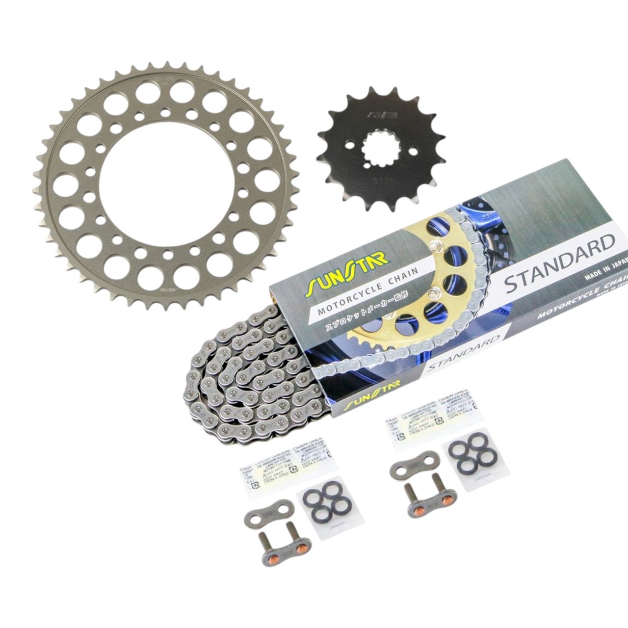 Sprocket & Chain Kit Silver 530 Front 16T Rear 46T ZXR750 '89 3-piece set SUNSTAR chain