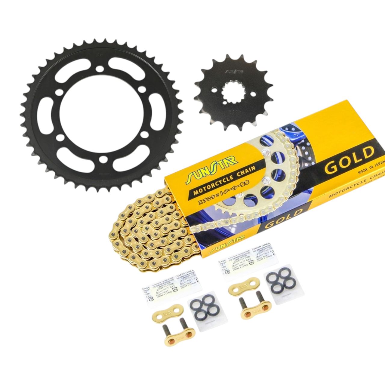 スプロケット&チェーンキット ゴールド 530 フロント16T リア46T ZXR750 89年 3点セット SUNSTARチェーン スプロケ