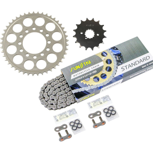 Sprocket & Chain Kit Silver 530 Front 16T Rear 45T ZXR750 91-92 3-piece set SUNSTAR Chain