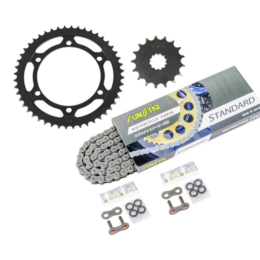 Sprocket & Chain Kit Silver 530 Front 17T Rear 48T GPZ900R (Overseas) 90-03 3-Piece Set SUNSTAR Chain