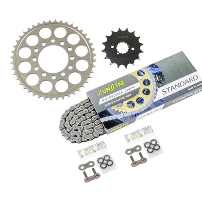 スプロケット&チェーンキット シルバー 530 フロント16T リア44T ZX-9R 94-97年 3点セット SUNSTARチェーン スプロケ