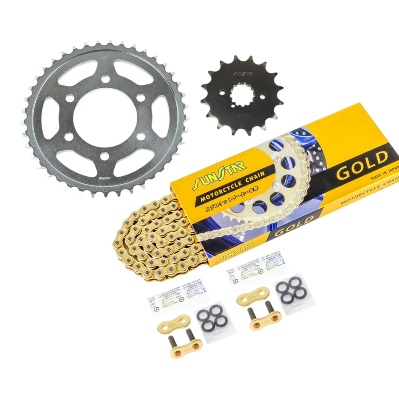 スプロケット&チェーンキット ゴールド 530 フロント16T リア41T ZX-9R 98-01年 3点セット SUNSTARチェーン スプロケ