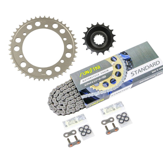 Sprocket & Chain Kit Silver 530 Front 17T Rear 45T ZZ-R1100(C) 90-92 3-Piece Set SUNSTAR Chain
