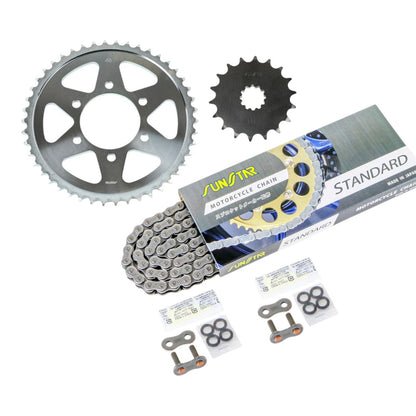 スプロケット&チェーンキット シルバー 530 フロント18T リア46T ZX-12R 00-06年 3点セット SUNSTARチェーン スプロケ