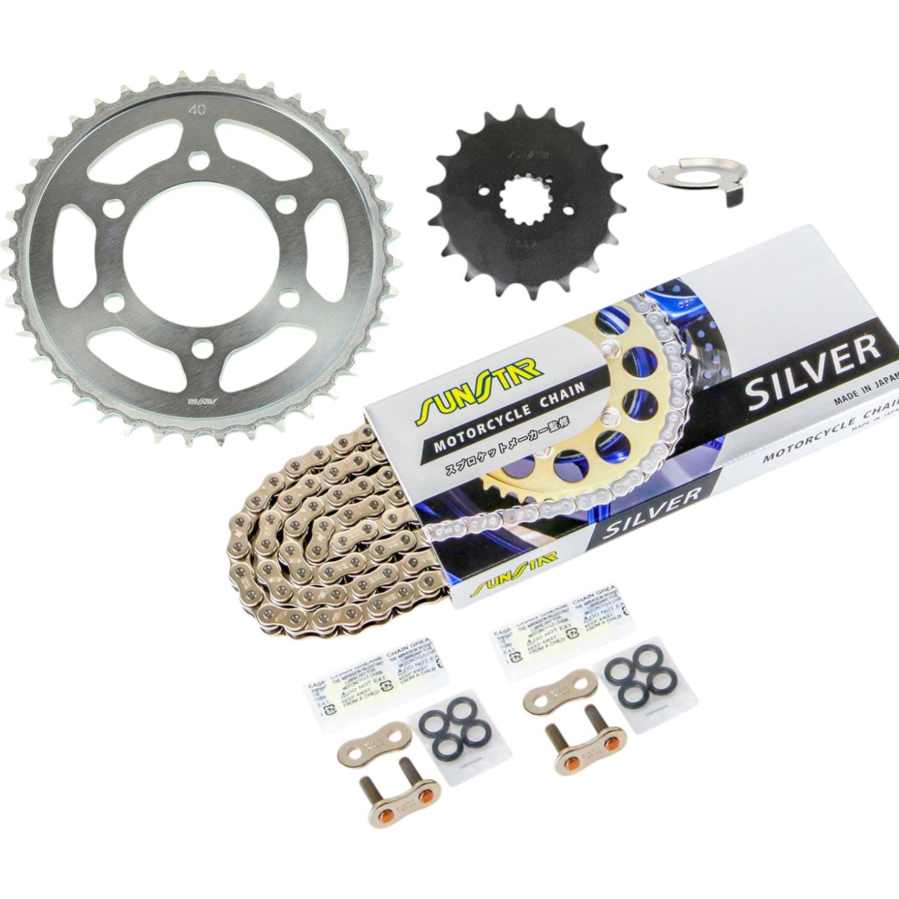 スプロケット&チェーンキット シルバー 530 フロント18T リア40T Z1-R(D1)(530コンバート) 78年 3点セット SUNSTARチェーン スプロケ