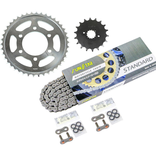 スプロケット&チェーンキット シルバー 530 フロント18T リア42T Z1-R(D2/D3)(530コンバート) 79-80年/Z1000MK.2(A3/A4)(530コンバート) 79年 3点セット SUNSTARチェーン