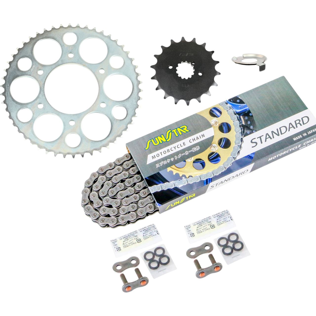 Sprocket & Chain Kit Silver 530 Front 18T Rear 50T 750RS (530 Conversion) 73-75 3-Piece Set SUNSTAR Chain