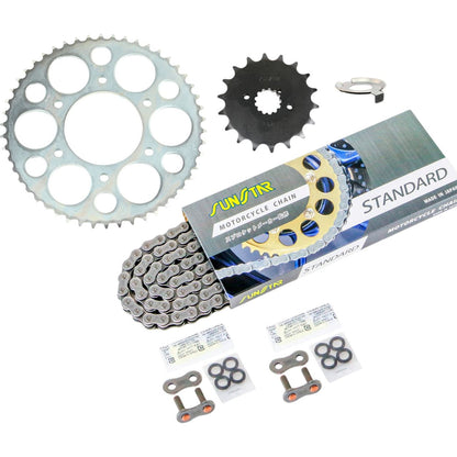 Sprocket & Chain Kit Silver 530 Front 18T Rear 50T 750RS (530 Conversion) 73-75 3-Piece Set SUNSTAR Chain