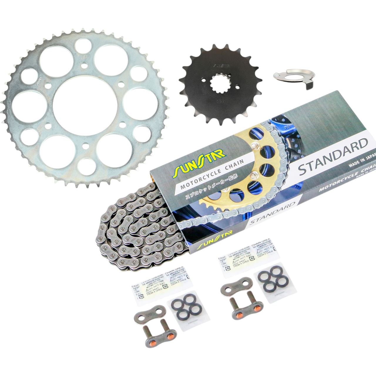 Sprocket & Chain Kit Silver 530 Front 19T Rear 50T 750RS (530 Conversion) Touring Specification 73-75 Model 3-piece set SUNSTAR Chain