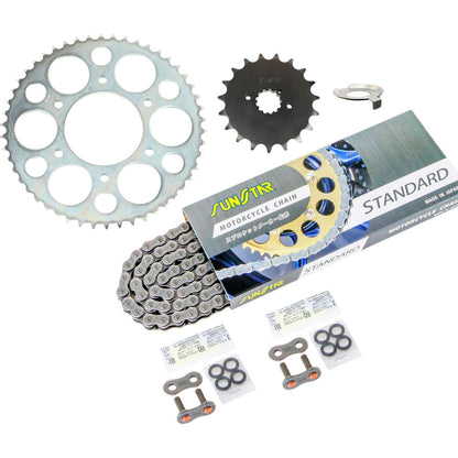 Sprocket & Chain Kit Silver 530 Front 19T Rear 50T 750RS (530 Conversion) Touring Specification 73-75 Model 3-piece set SUNSTAR Chain