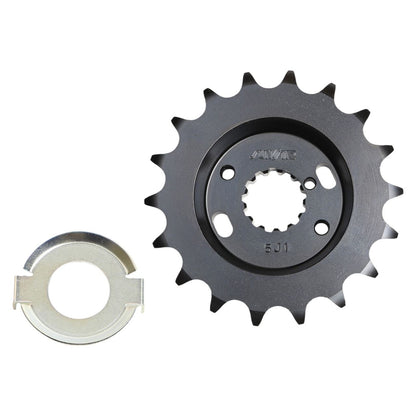 Front sprocket, offset, 18T, 530, black, 1 pc., Z750FX, Z1000, GSX750S Katana