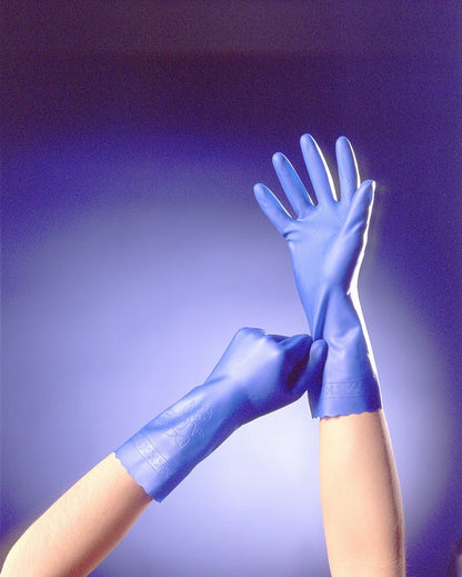 耐油薄手 ブルー 青 Mサイズ 1双