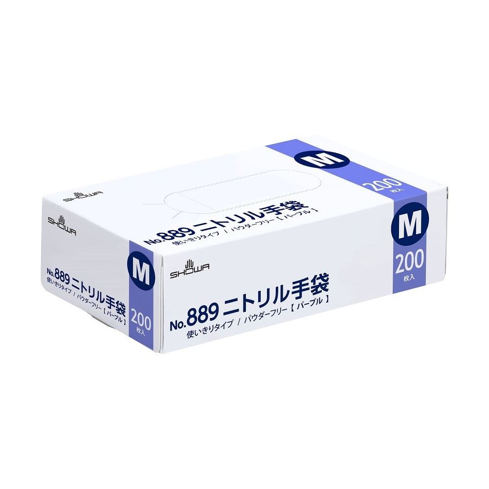 No.889ニトリル手袋 パープル M 200枚