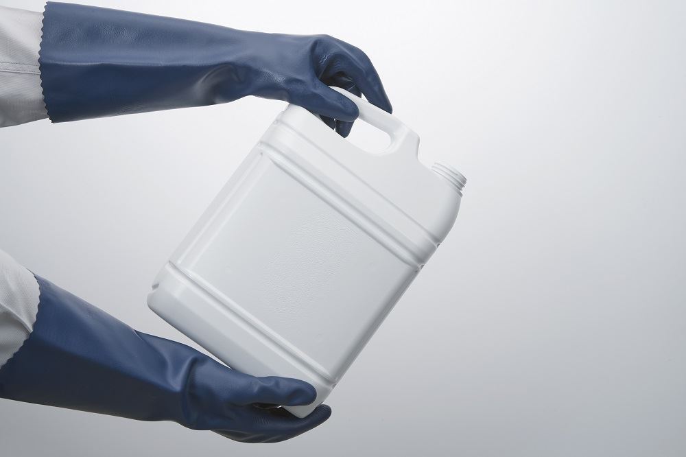 CN751 ニトリルゴム製化学防護手袋 厚手ロングタイプ ブルー L 1双