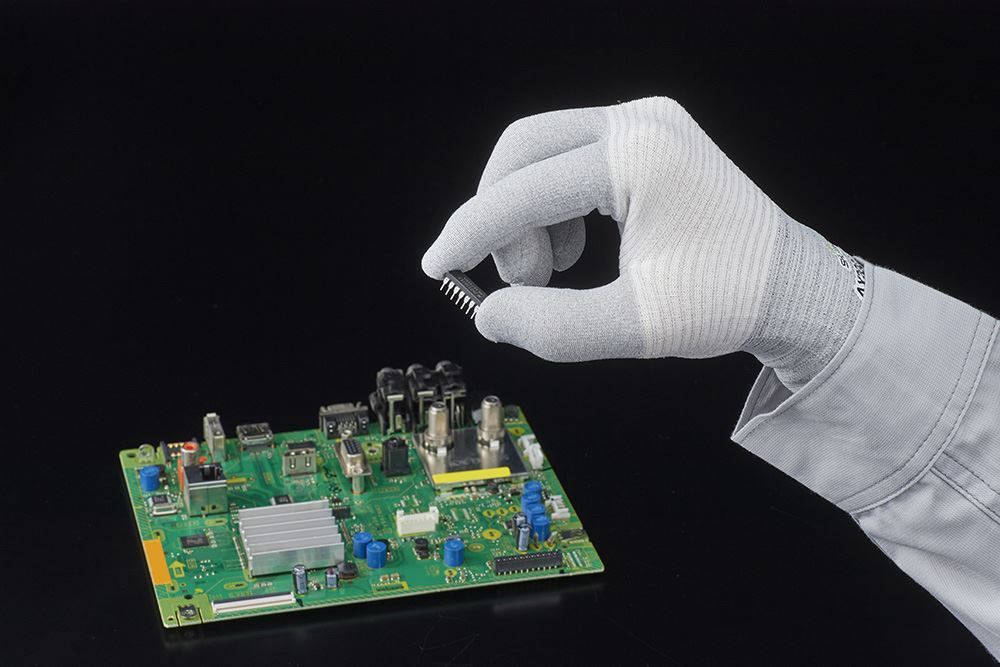 AX200 制電EXフィット手袋 グレー S 1双