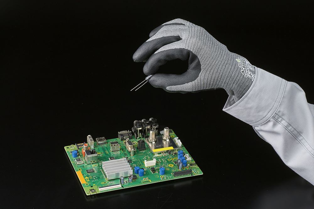 AC800 制電フォルテックスニトリルパーム手袋 グレー M 1双