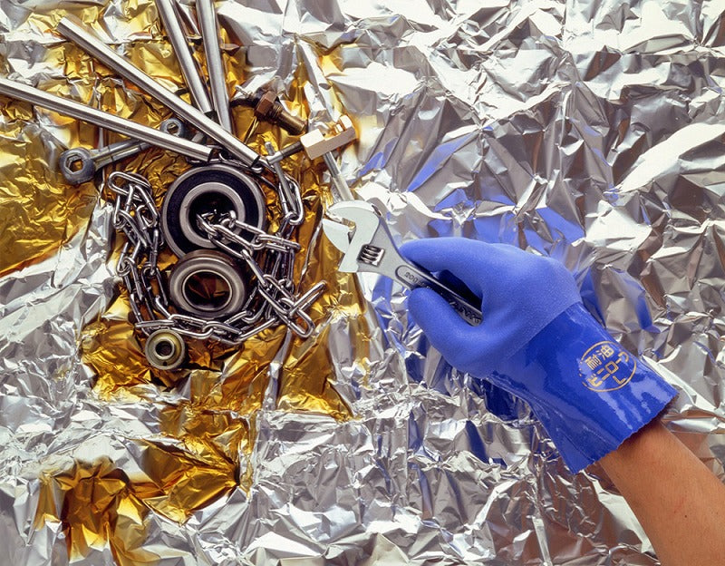 耐油ビニローブ ブルー 青 Mサイズ 1双