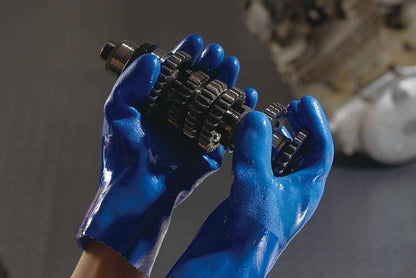 耐油ビニローブ ブルー 青 Mサイズ 1双